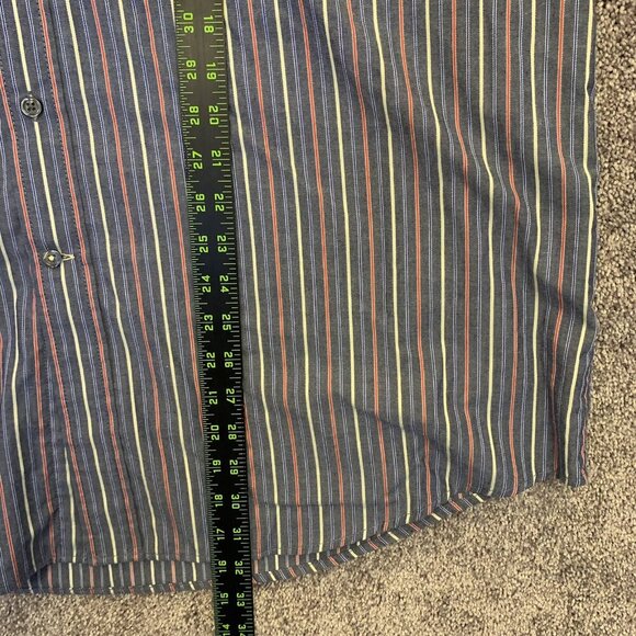 Club Room Men's Button Up Shirt Size XXL Gray Striped Long Sleeves GUC - Picture 8 of 10